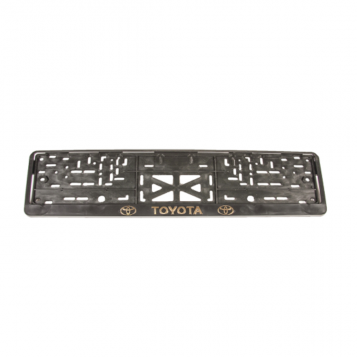 Рамка под номерной знак черная Toyota , с защёлкой , 112/1-TO-з Дельта-Про