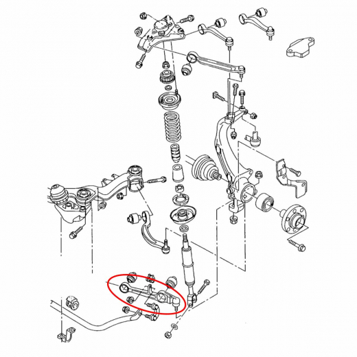 Рычаг передний Volkswagen Passat '96-'05/ Skoda Superb '01-'08/ Audi A6 '97-'05/ A4 '94-'01/ A8 '94-'02 нижний Размер конуса 16.3 прямой с шаровой контрактный