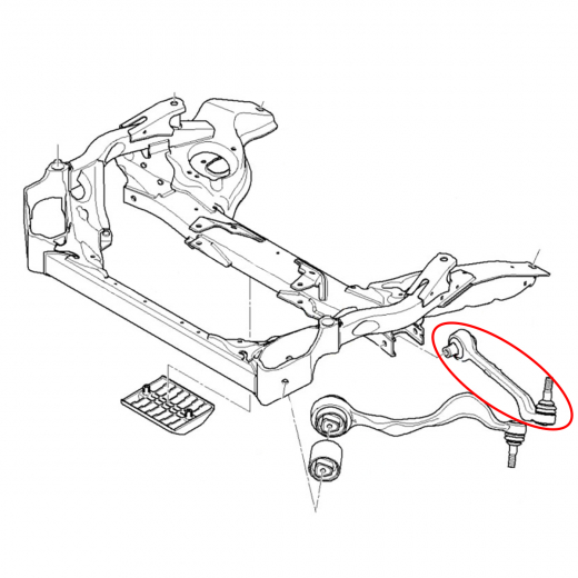 Рычаг передний BMW X1 '09-'15/ 1 Series '04-'12/ 3 Series '05-'12 правый нижний поперечный прямой контрактный