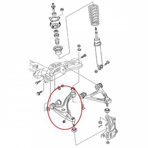 Рычаг передний Mazda RX-8 '03-'13 левый нижний 2WD контрактный