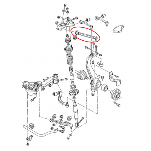 Рычаг передний Audi A4 '94-'04/ A4 '04-'08/ A6 '97-'05/ Volkswagen Passat '96-'05/ Skoda Superb '01-'08 правый верхний прямой (передний) контрактный