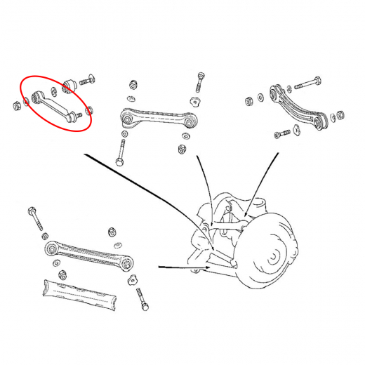 Рычаг задний Mercedes-Benz C '01-'07/ CLK '02-'09 нижний регулируемый, с шаровой контрактный