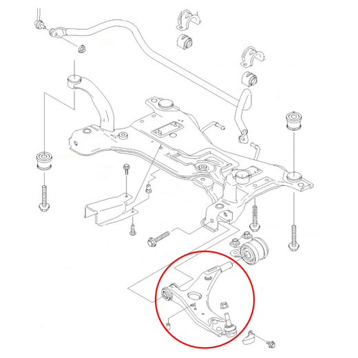 Рычаг передний Ford C-Max '03-'10/ Focus II '04-'11/ Volvo C30 '06-'19/ S40/ V50 '04-'19 левый нижний в сборе , диаметр пальца шаровой 21 мм. Patron