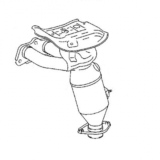 Коллектор выпускной Toyota Vitz/ Platz '02-'05 (1SZ-FE) (в сборе с катализатором) Контрактный