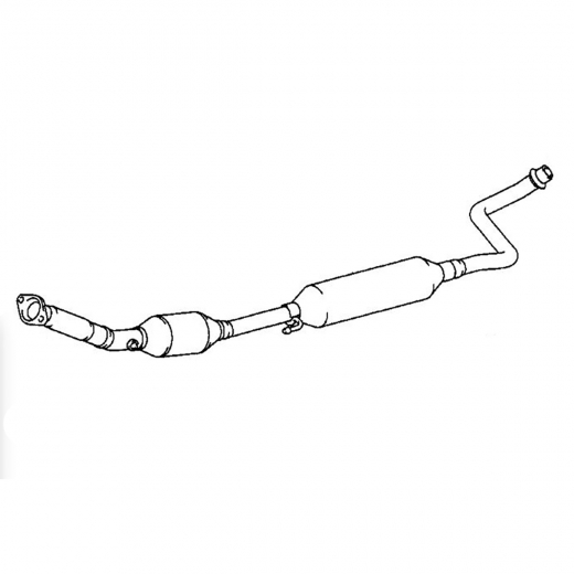 Резонатор/ средняя труба глушителя Toyota Funcargo/ Yaris Verso '99-'05/ bB '00-'05 (2NZ-FE, 1NZ-FE) 2WD (в сборе с катализатором) Контрактный