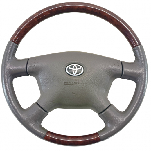 Руль Toyota Hiace Regius / Granvia/ Grand Hiace '99-'02 Airbag (4 луча, кожа, под дерево) Контрактный 