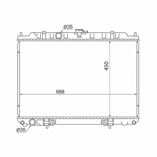 Радиатор охлаждения Nissan X-Trail '00-'07/ Serena/ Liberty '01-'05/ Presage/ Bassara '01-'03 (QR20DE, QR25DE) AT (без вентиляторов) контрактный