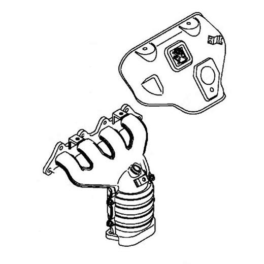 Коллектор выпускной Mitsubishi Lancer '03-'10/ Cedia '00-'03 (4G15, 4G15 GDI) (в сборе с катализатором) Контрактный