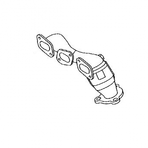 Коллектор выпускной Mazda 6 '02-'07/ MPV '99-'06 (AJ-DE) задний (в сборе с катализатором) Контрактный