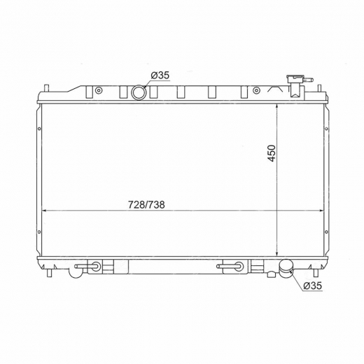 Радиатор охлаждения Nissan Presage '03-'09/ Murano '02-'08 (VQ35DE) CVT контрактный