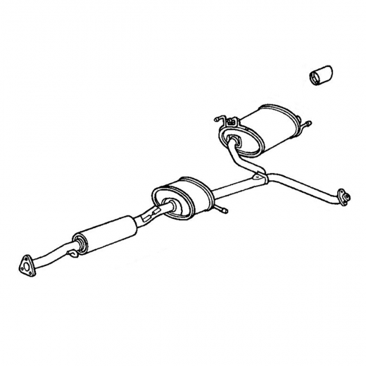 Глушитель Honda Accord '02-'08 (K24A, K20A, K24A3) 2WD (в сборе с резонатором, раздвоенный, правый) Контрактный