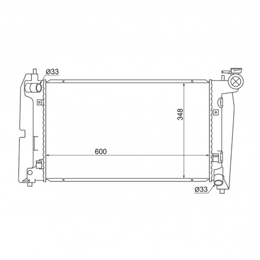 Радиатор охлаждения Toyota Voltz '02-'04/ Matrix '02-'08 (2ZZ-GE, 1ZZ-FE) MT контрактный