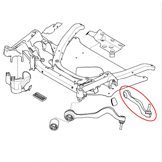Рычаг передний BMW 5 Series (E60 E61) '03-'10 правый нижний поперечный прямой 2WD контрактный