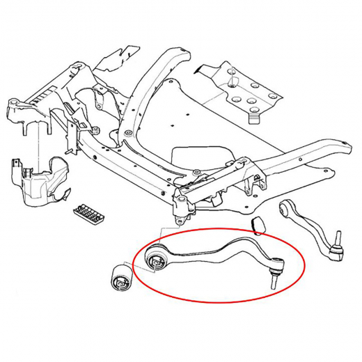 Рычаг передний BMW 5 Series (E60 E61) '03-'10 правый нижний продольный кривой 2WD контрактный