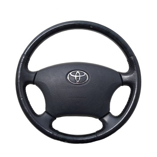 Руль Toyota Estima '99-'03 Airbag (под дерево, кожа) Контрактный