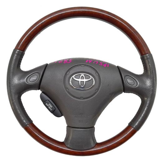 Руль Toyota Ipsum '01-'03 (под дерево/ кнопки кпп) Контрактный