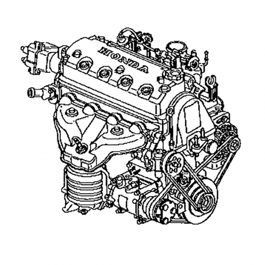 Двигатель контрактный Honda 1,6L D16A VTEC, посадочное шкива 24мм болт 14x29