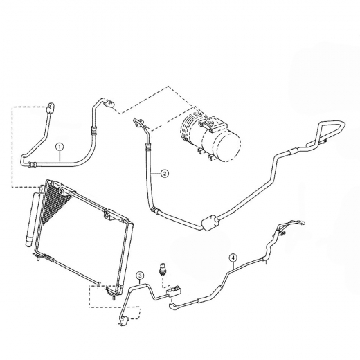 Трубки/ шланги кондиционера (комплект) Toyota Caldina '97-'02 (7A-FE) Контрактный