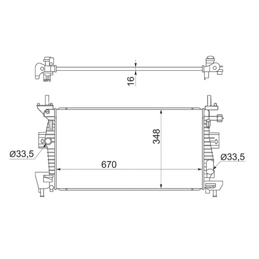 Радиатор охлаждения Ford Focus '11-'19 (PNDA, MGDA, XQDA) AT контрактный в сборе