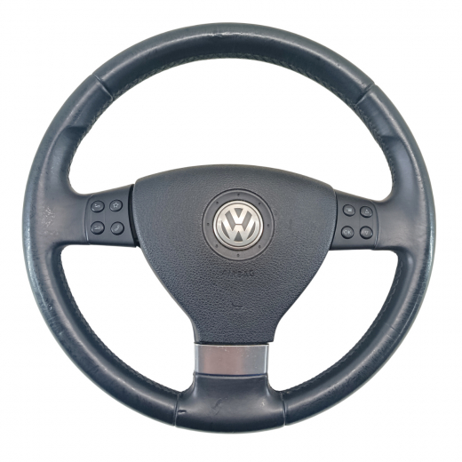 Руль Volkswagen Golf VI '08-'12/ Jetta '10-'19/ Tiguan '08-'17 Airbag (кожа, кнопки аудио) Контрактный