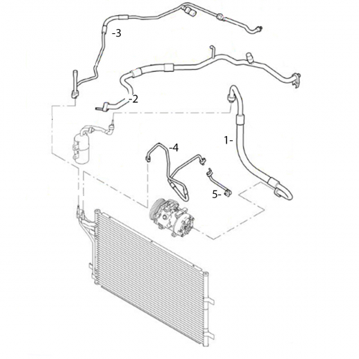 Трубки/ шланги кондиционера (комплект) Ford Focus II '04-'11 (AODA) Контрактный
