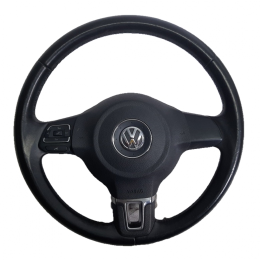 Руль Volkswagen Jetta '10-'19 Airbag с пиропатроном (кожа, кнопки) Контрактный