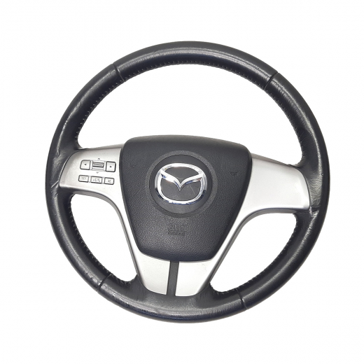 Руль Mazda 6 '07-'12/ Atenza '08-'12 Airbag (3 луча, кожа,кнопки) Контрактный
