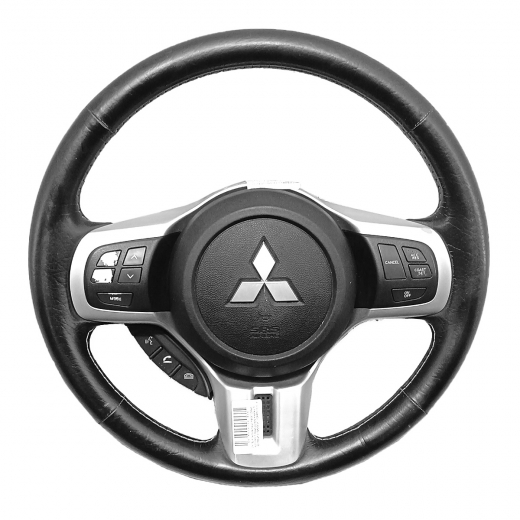 Руль Mitsubishi Outlander '05-'12/ Lancer '07-'17/ Galant Fortis '07-'15 Airbag (3 луча, кожа, кнопки аудио, телефон) Контрактный