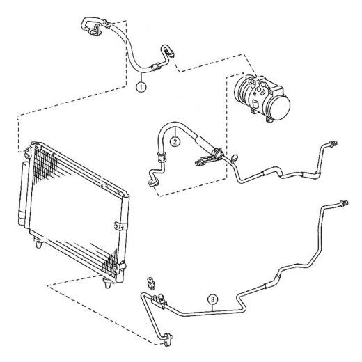 Трубки/ шланги кондиционера (комплект) Toyota Allion '01-'04/ Premio '01-'04 (1ZZ-FE) Контрактный