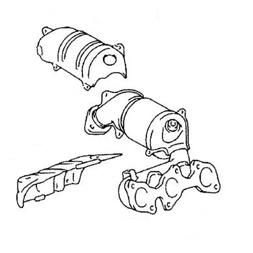 Коллектор выпускной Toyota Estima '99-'06 (1MZ-FE) задний (в сборе с катализатором) контрактный