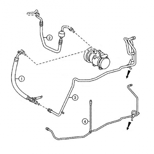 Трубки/ шланги кондиционера (комплект) Toyota Estima '99-'06 (2AZ-FE) Контрактный