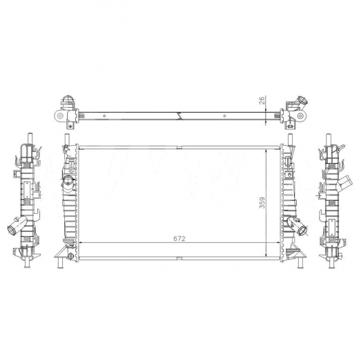 Радиатор охлаждения Mazda 3 '09-'13/ Axela '09-'13 (LF-VE, LF-VDS) AT 2 вентилятора контрактный в сборе