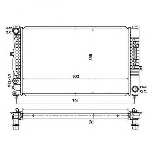 Радиатор охлаждения Audi A4 '94-'01 (ABC, AAH, ACK) AT контрактный в сборе