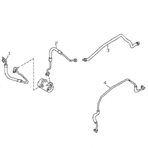 Трубки/ шланги кондиционера (комплект) Nissan Avenir '98-'05/ Expert '99-'07 (QG18DE) Контрактный