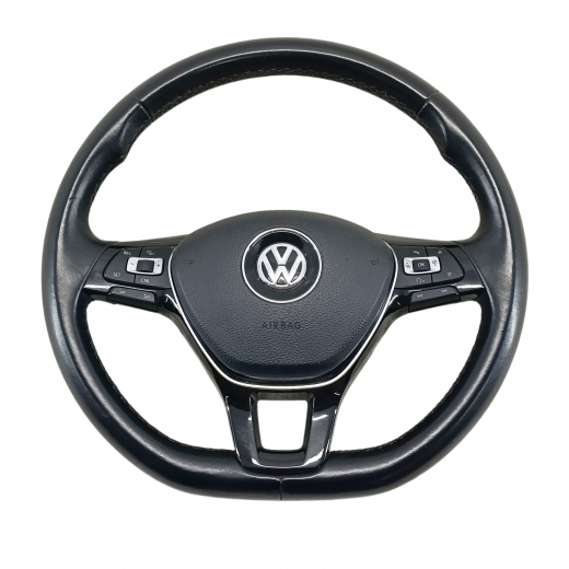 Руль Volkswagen Jetta '10-'19 Airbag с пиропатроном (кожа, кнопки) Контрактный