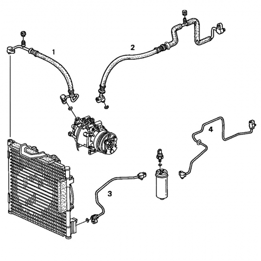 Трубки/ шланги кондиционера (комплект) Honda Partner '96-'06/ Civic '95-'00/ Domani '97-'01 (D13B, D15B, D16A) Контрактный