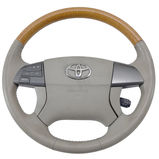 Руль Toyota Estima '06-'16 Airbag (4 луча, под дерево, кнопки, круиз) контрактный
