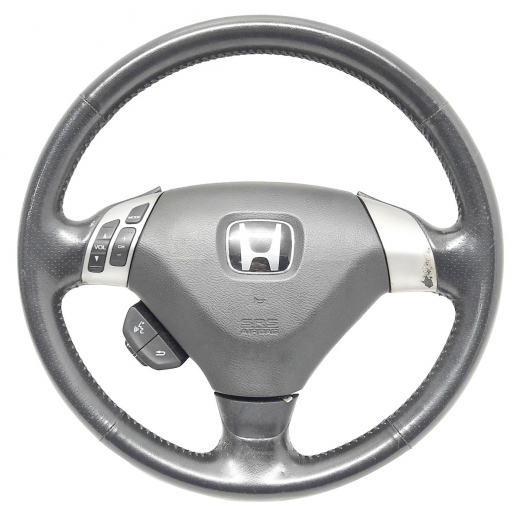 Руль Honda Accord '02-'08 Airbag (3 луча, кожа, кнопки аудио) Контрактный