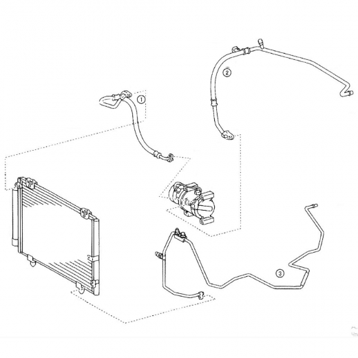 Трубки/ шланги кондиционера (комплект) Toyota Spacio '01-'07 (1ZZ-FE) Контрактный