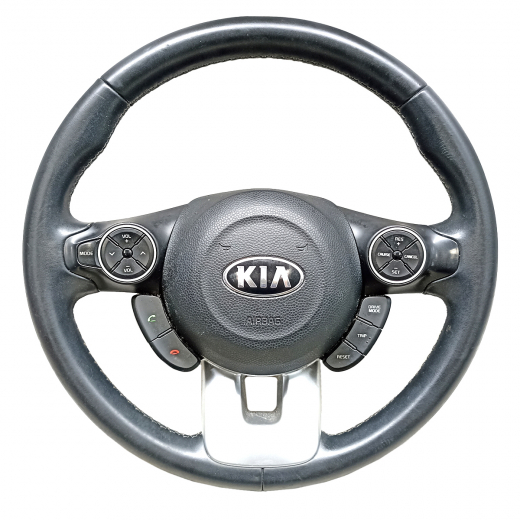 Руль Kia Soul '14-'19 Airbag (3 луча, кожа, кнопки) Контрактный