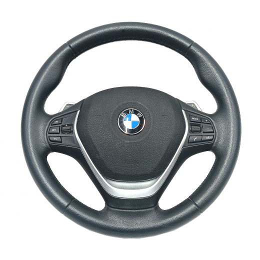 Руль BMW 1 Series / 3 Series / 2 Series / 4 Series '12-'18 Airbag (3 луча, кожа, кнопки) контрактныйй