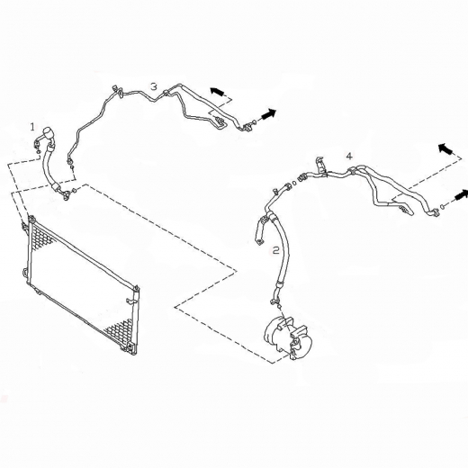 Трубки/ шланги кондиционера (комплект) Nissan Serena '99-'05 (SR20DE) Контрактный