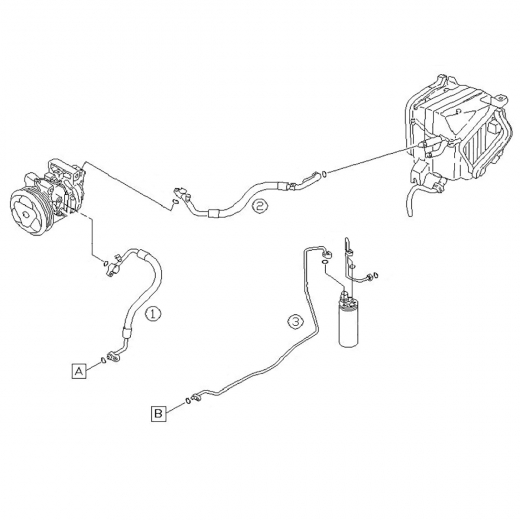 Трубки/ шланги кондиционера (комплект) Subaru Forester '97-'02 (EJ201) Контрактный