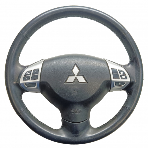 Руль Mitsubishi Pajero Sport '08-'16/ Outlander '05-'12 Airbag (3 луча, кожа, кнопки) Контрактный