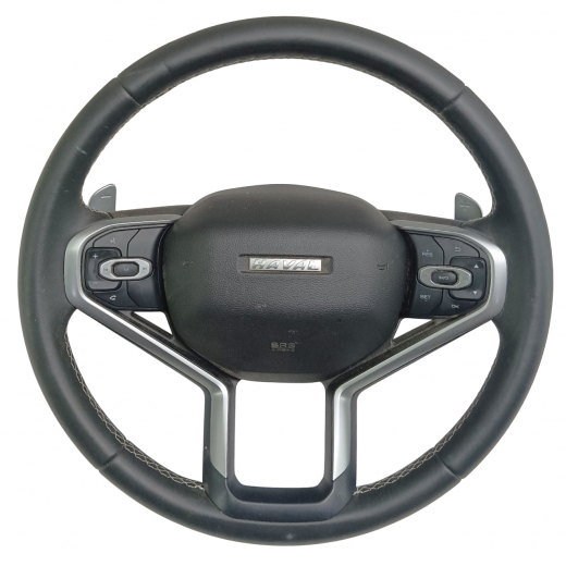 Руль Haval Jolion '20-'24 Airbag (3 луча, кожа, кнопки) Контрактный