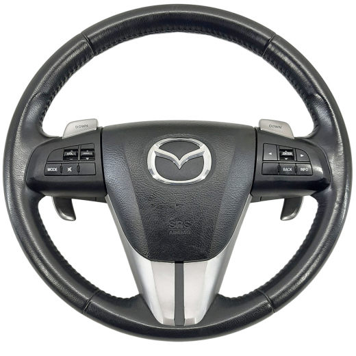 Руль Mazda 3 / Axela '09-'13 Airbag (3 луча, кожа, кнопки) Контрактный