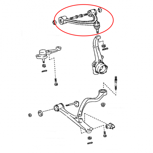 Рычаг передний Lexus GS '97-'05/ Toyota Aristo '91-'04/ Soarer '01-'05/ Crown Majesta '91-'01 левый верхний 2WD контрактный