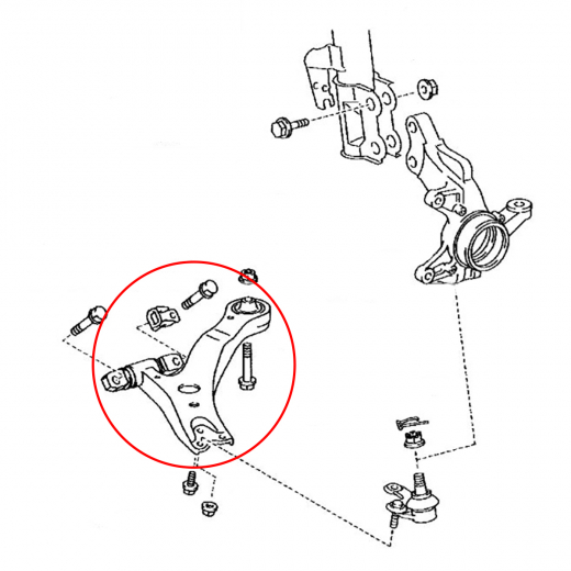 Рычаг передний Lexus RX '08-'17/ Toyota Venza '08-'16/ Highlander '07-'14 левый нижний контрактный