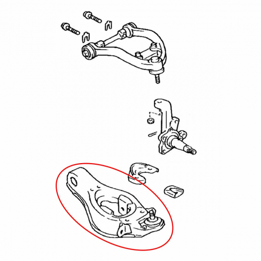 Рычаг передний Toyota Crown '88-'99 левый нижний 2WD контрактный