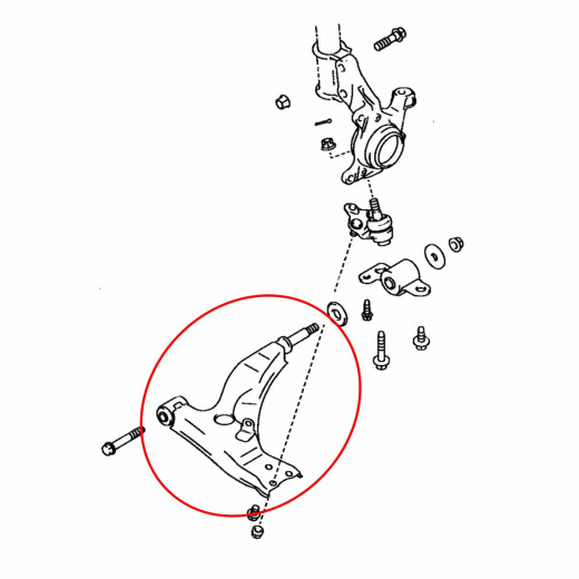 Рычаг передний Toyota Carina/ Corona '87-'92 2WD левый нижний контрактный